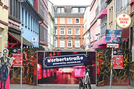 The famous entertainment district Reeperbahn in the Sankt Pauli district in Hamburg, Germany