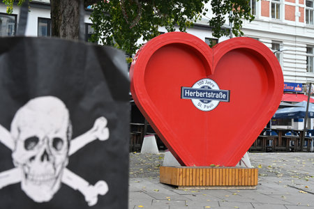 The famous entertainment district Reeperbahn in the Sankt Pauli district in Hamburg, Germanyのeditorial素材