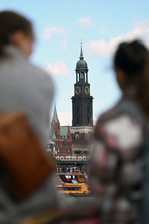 The tower of the main church of St. Michaelis in Hamburg