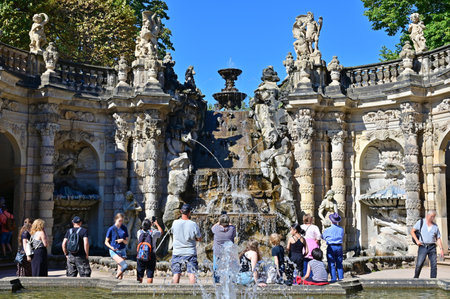 The large building complex Zwinger in Dresden in Saxonyのeditorial素材