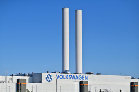 Volkswagen factory in Zwickau for electric cars, Saxony, Germany,のeditorial素材