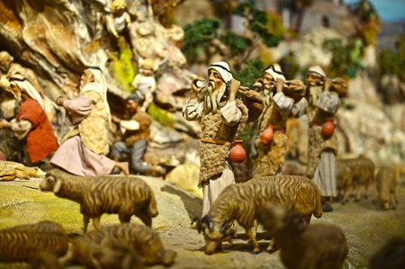 Christkindl Steyr Austria - 12 27 2023 - PÃ¶ttmesser nativity scene in the Christkindl rectory - With 58 square meters and over 700 beautifully carved and dressed figures by the South Tyrolean Ferdinand PÃ¶ttmesser (1895 - 1977), the PÃ¶ttmesser nativity のeditorial素材