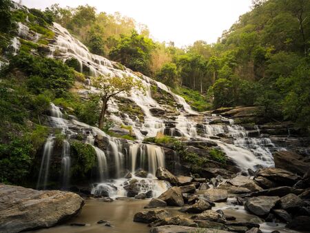 Big waterfall landscape detailの写真素材