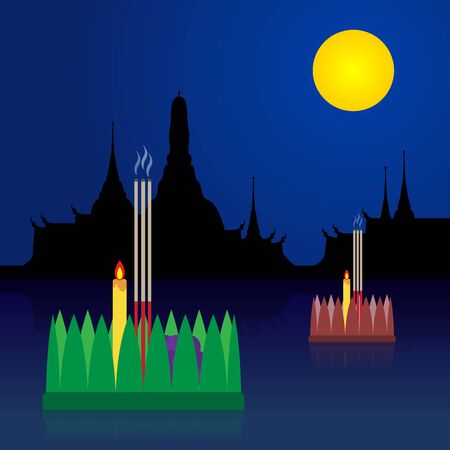 Loy Krathong Stock Vector Illustrationのイラスト素材