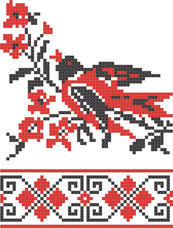 Embroidery Slavic pattern on a white background.のイラスト素材