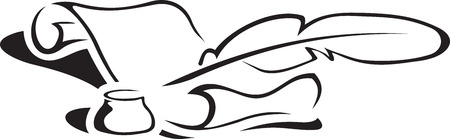 Scroll, pen and ink.のイラスト素材