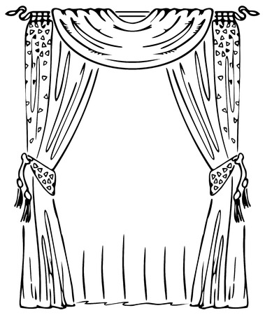 Curtain on a Windowのイラスト素材