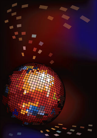 Dark background with disco ball.   illustration.のイラスト素材