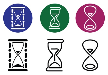 Hourglass.  silhouettes of different styles.のイラスト素材