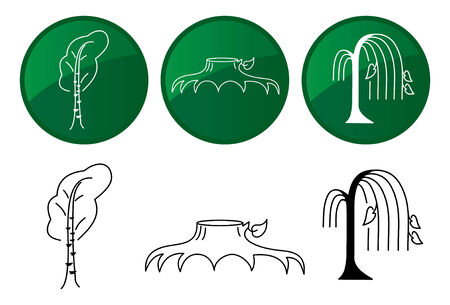 Trees. icons set.のイラスト素材