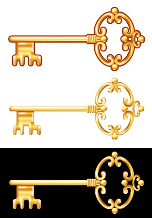 Golden Key. Vector illustration.のイラスト素材