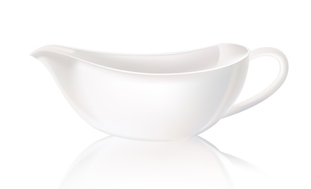 White sauceboat. Vector illustration on white background.のイラスト素材