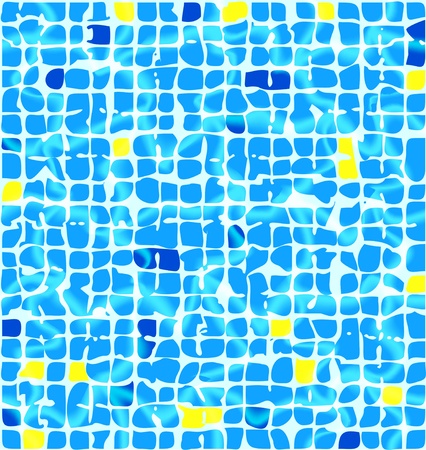 Blue ceramic tiles with sunlight riple. Underwater vector background.のイラスト素材