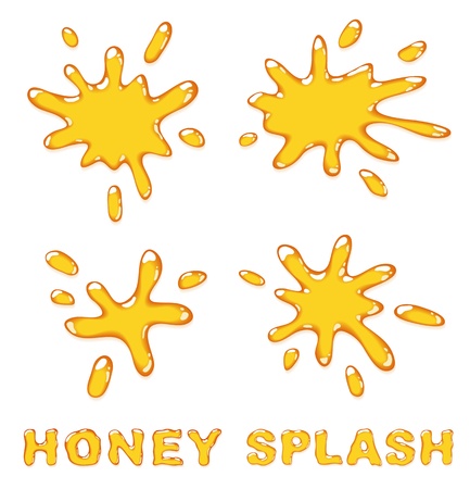 Honey splash set. Vector illustration.のイラスト素材