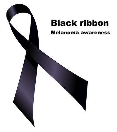 Black ribbon. Melanoma awareness symbolのイラスト素材