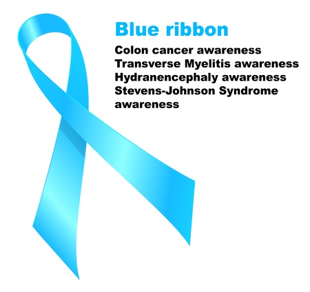 Blue ribbon. Colon cancer awareness.Transverse Myelitis awareness. Hydranencephaly awareness.
Stevens-Johnson Syndrome awareness.のイラスト素材