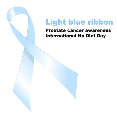 Light blue ribbon. Prostate cancer awareness.
International No Diet Day.のイラスト素材