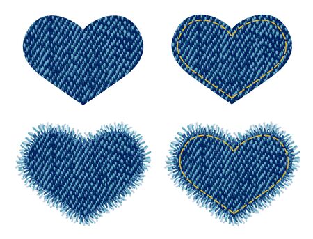 Denim heart patch. のイラスト素材