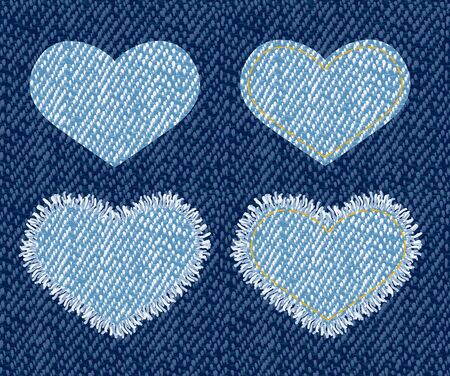 Denim heart patch.のイラスト素材