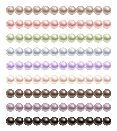 Pearls necklace of different colorsのイラスト素材