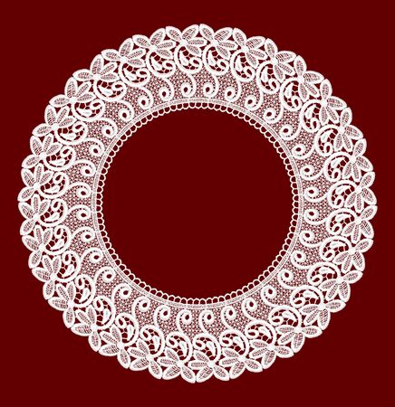 Round openwork lace border  Realistic vector illustration のイラスト素材