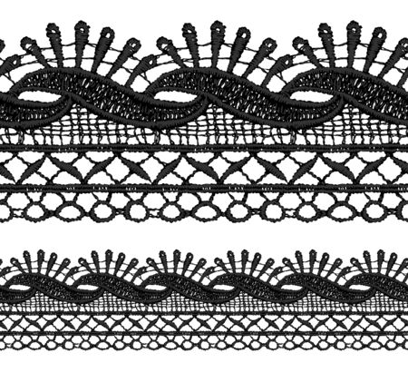 Seamless penwork lace border. Realistic vector illustration.のイラスト素材