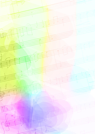 Colour Background with handmade musical notes. Vector illustration.のイラスト素材