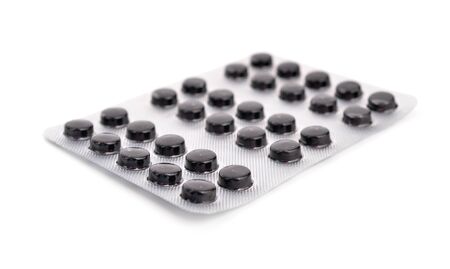 Shilajit, MumijoTablets isolated on white background.の写真素材