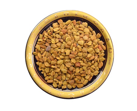 Fenugreek seed with sprout. Trigonella foenum-graecum isolated.の写真素材