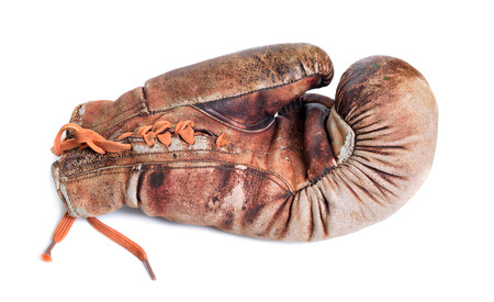 Vintage boxing glove isolated on white background.の写真素材
