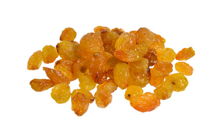 A raisin is a dried grape isolated on white background. Full dept of field.の写真素材