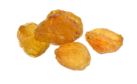 A raisin is a dried grape isolated on white background. Full dept of field.の写真素材