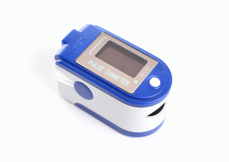 Portable Pulse oximeter isolated on white background.の写真素材