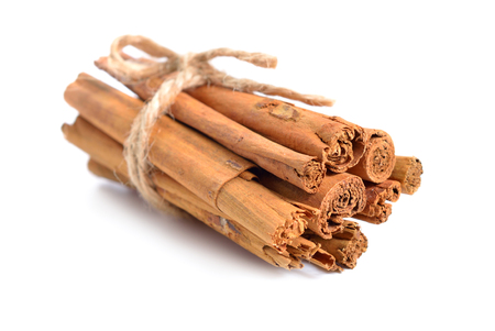 Cinnamon sticks from Sri Lanka isolated on white background.の写真素材