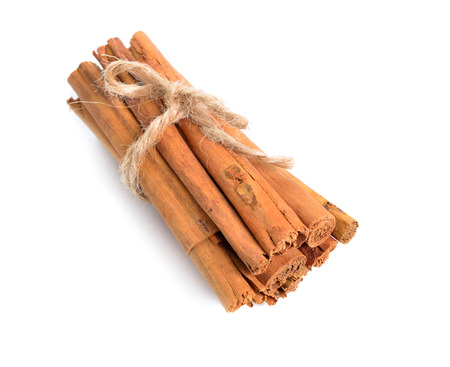Cinnamon sticks from Sri Lanka isolated on white backgroundの写真素材