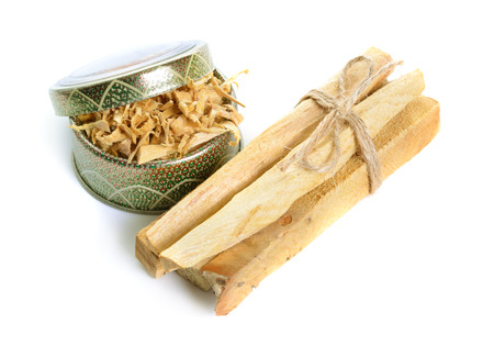 Palo santo, Holy Wood sticks isolated on white backgroundの写真素材