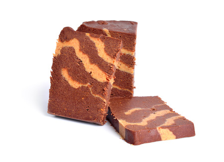 Chocolate Halvaor halvah halwa, or Sharbat, shorbot, sherbet. Isolated on white backgroundの写真素材