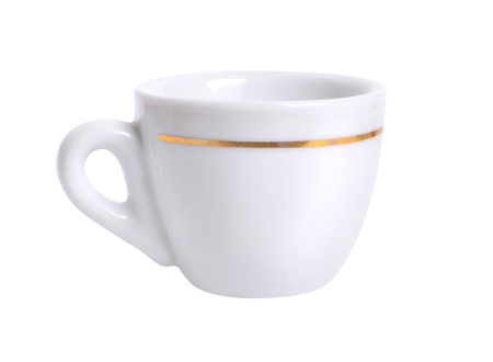 White coffee cup isolated on white backgroundの写真素材