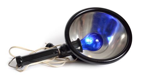 Minin's Minin Reflector with blue lamp isolated on white background.の写真素材