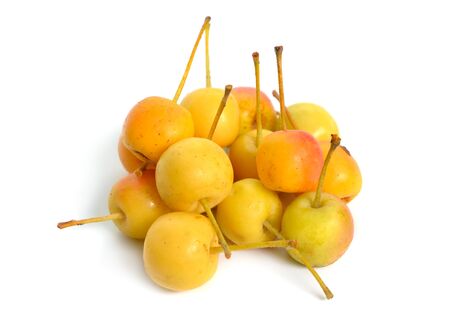 Malus baccata known by the common names Siberian crab apple, Siberian crab, Manchurian crab apple and Chinese crab apple. Isolatedの写真素材