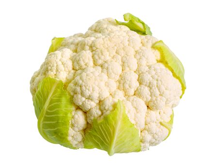 One White cauliflower isolated on white background.の写真素材