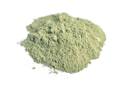 Powder from Indigofera tinctoria, also called true indigo Isolated.の写真素材