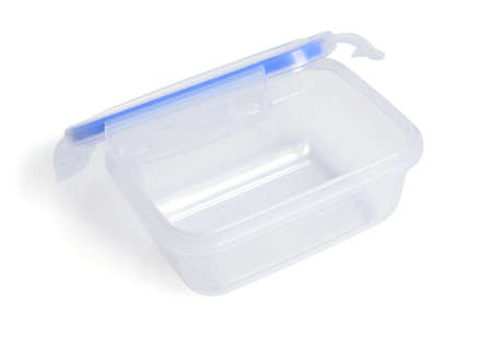 Empty food container isolated on white backgroundの写真素材