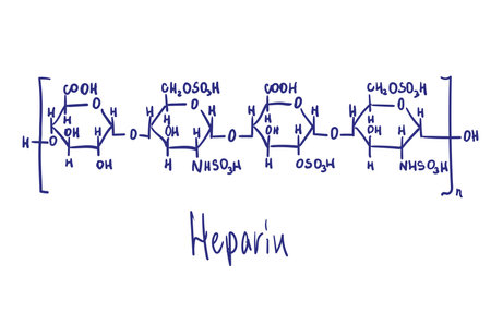 Heparin chemical structure. Vector illustration Hand drawnのイラスト素材