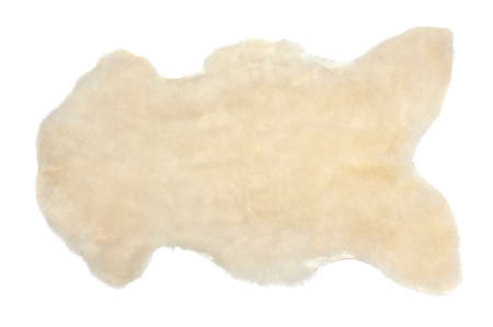 White sheep skin isolated on white backgroundの写真素材