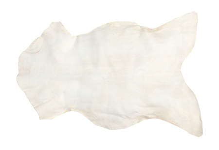 White sheep suede leather isolated on white background.の写真素材