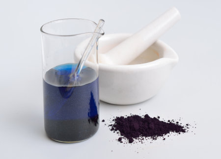 Indigo carmine, or 5,5 indigodisulfonic acid sodium salt.の写真素材