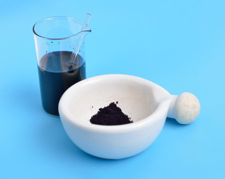 Indigo carmine, or 5,5 indigodisulfonic acid sodium salt.の写真素材