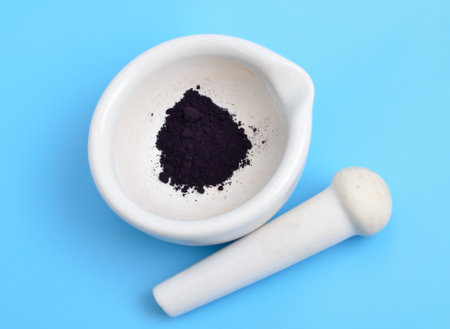 Indigo carmine, or 5,5 indigodisulfonic acid sodium salt.の写真素材