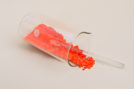 Lead II,IV oxide, also called red lead or minium, is the inorganic compound with the formula Pb3O4.の写真素材